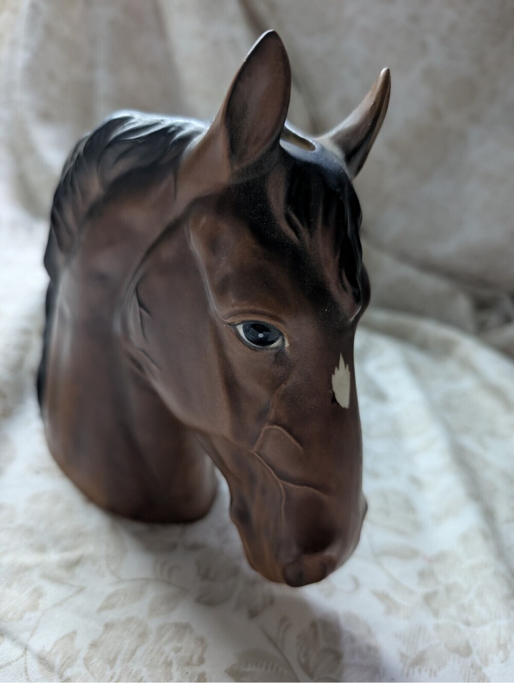 Vintage Ceramic Horse Head Vase or Planter